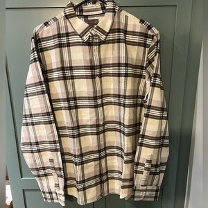 LL Bean Signature L/S Plaid Twill Shirt Slim Fit Sz L